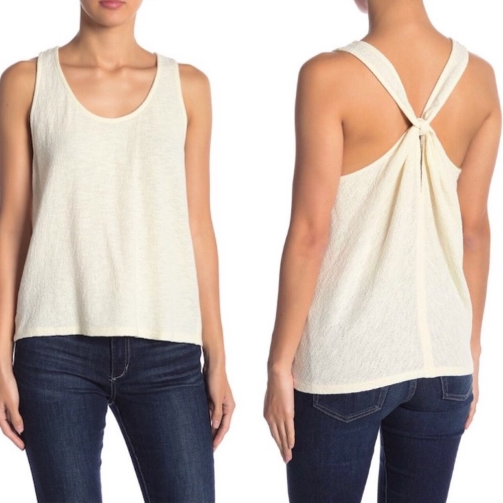 NWT Madewell Ivory Everly Twisted Jacquard Tank